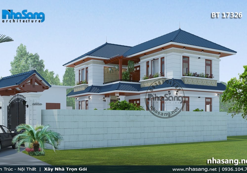 Biệt thự vườn mái thái Châu Âu sang trọng BT17326