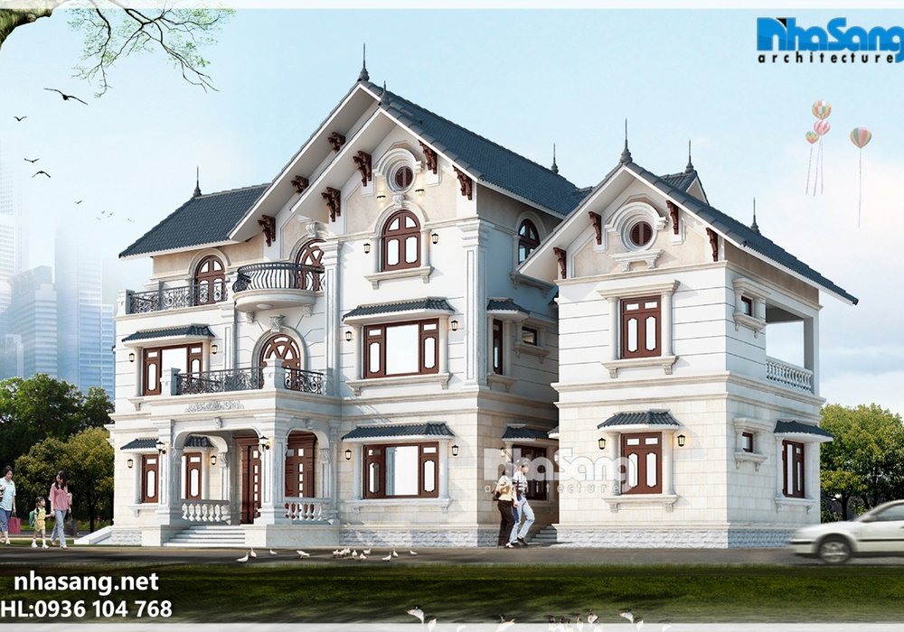 Thiết kế dinh thự - Biệt thự nhà Châu Âu BT15019
