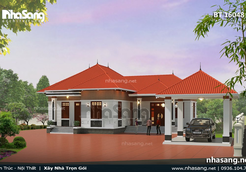 Biệt thự nhà vườn 1 tầng 3 phòng ngủ BT16048