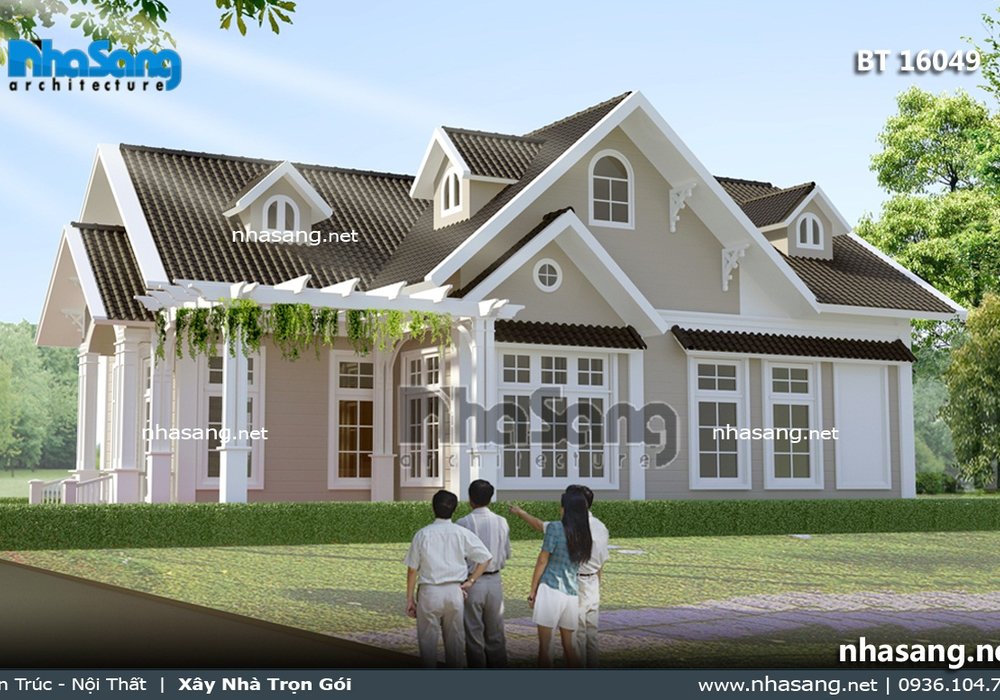 Nhà vườn Châu Âu 1 tầng sang trọng BT16049