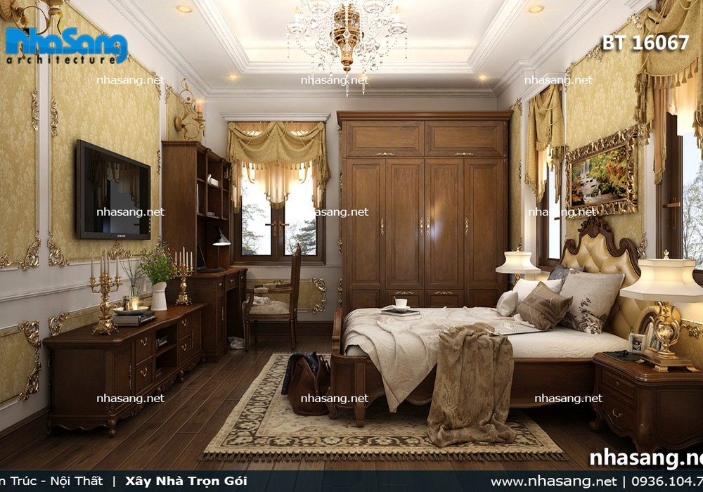 Thiết kế nội thất biệt thự gỗ tự nhiên NT16067