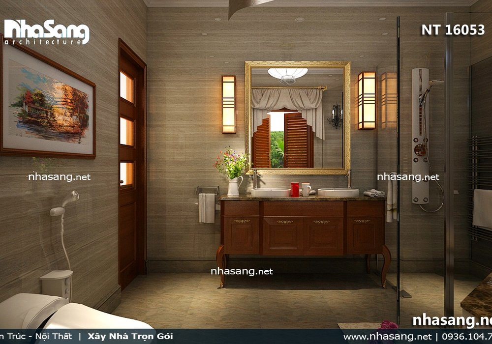 Nội thất gỗ sang trọng cho lâu đài 2 tầng kiên cố NT16053