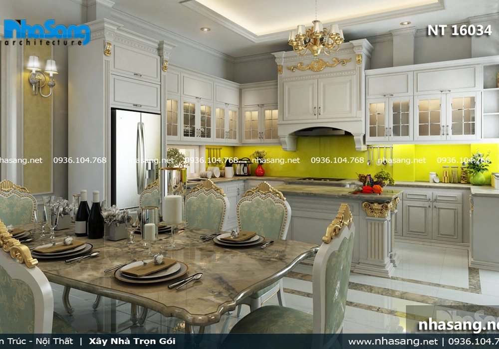 Thiết kế nội thất biệt thự tân cổ điển tại Long Biên BT16034