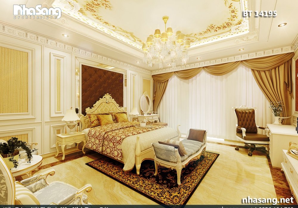 Nội thất gỗ phong cách hoàng gia sang trọng BT14195