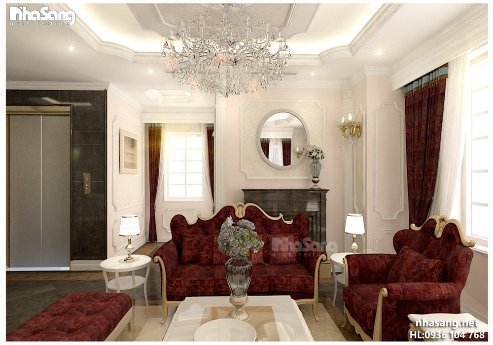 Thiết kế nội thất biệt thự lâu đài 5 tầng NT14133