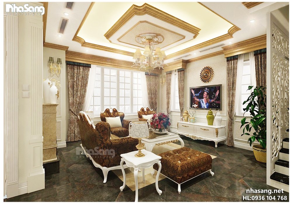 Mẫu thiết kế nhà Biệt thự kiểu Pháp đẹp 5 tầng 10m x 18,5m BT14133