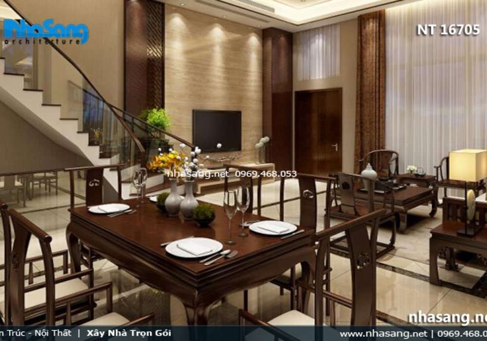 Thiết kế nội thất biệt thự nhà phố mặt tiền 6m NT16705