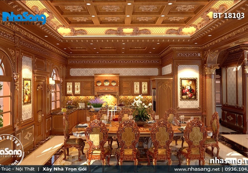 Biệt thự Như Ý không góc chết từ ngoại thất đến tất cả các không gian nội thất bên trong BT18103