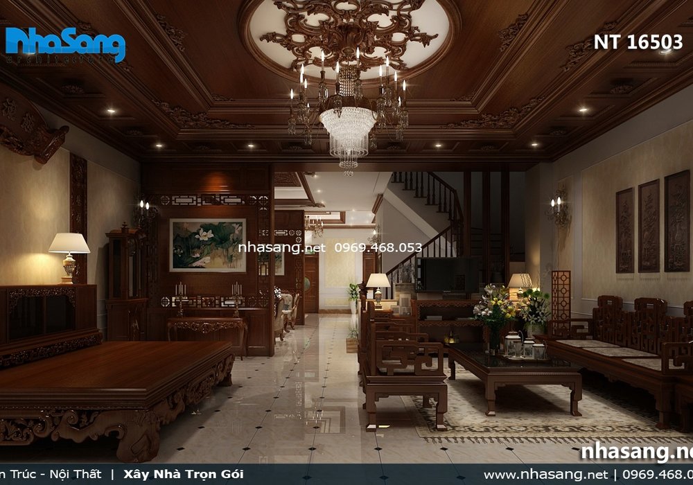 Nội thất phòng khách gỗ tự nhiên NT16503