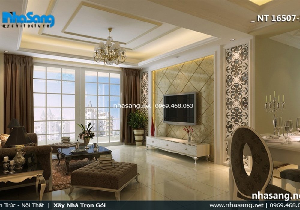 6 Mẫu nội thất phòng khách Tân cổ điển đẹp NT16507