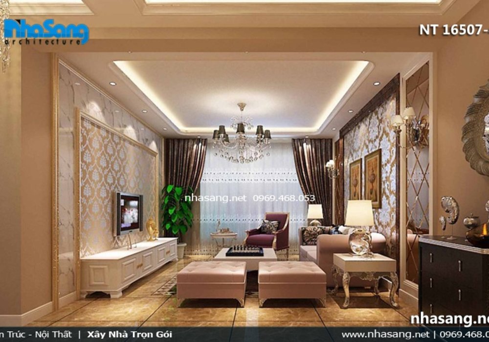 6 Mẫu nội thất phòng khách Tân cổ điển đẹp NT16507