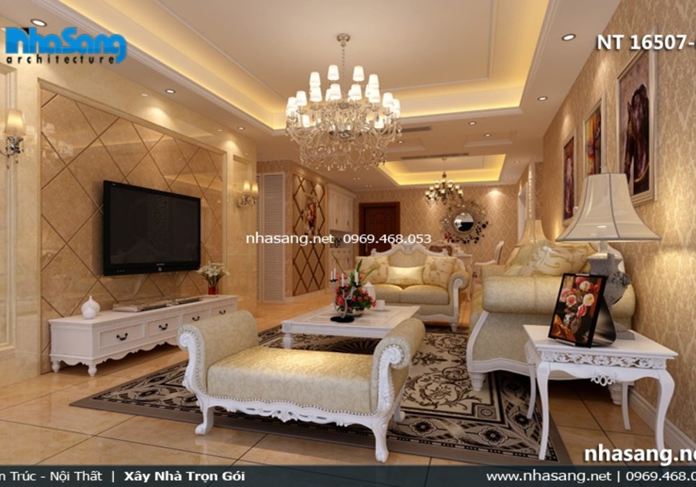 6 Mẫu nội thất phòng khách Tân cổ điển đẹp NT16507