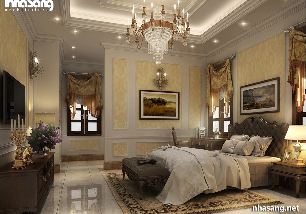 Nội thất gỗ óc chó dinh thự 1300m2 NT16026
