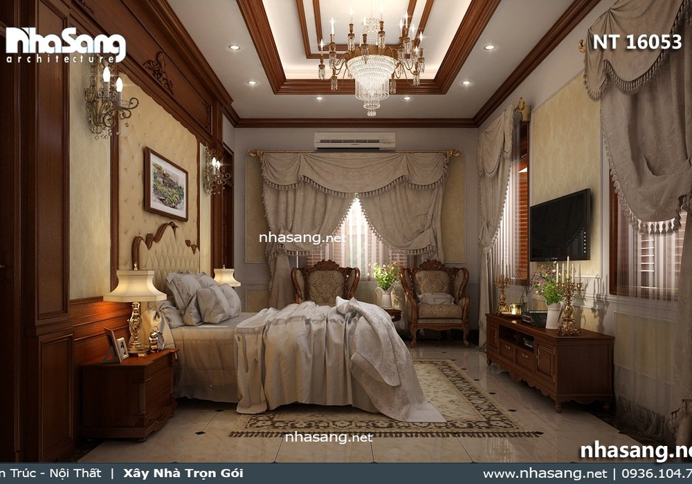 Nội thất gỗ sang trọng cho lâu đài 2 tầng kiên cố NT16053