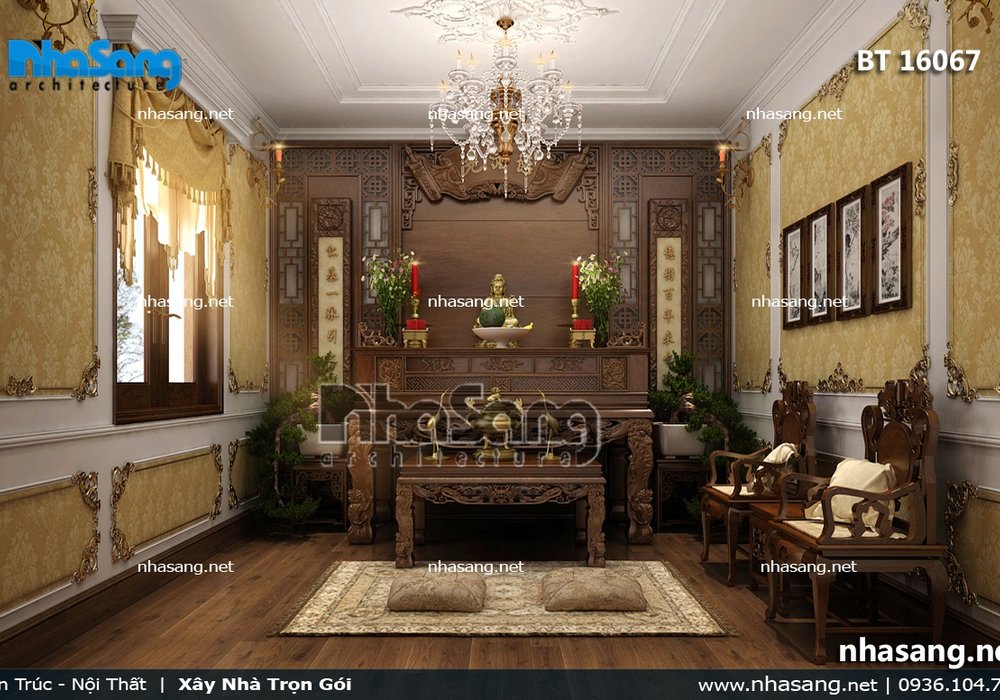 Thiết kế nội thất biệt thự gỗ tự nhiên NT16067