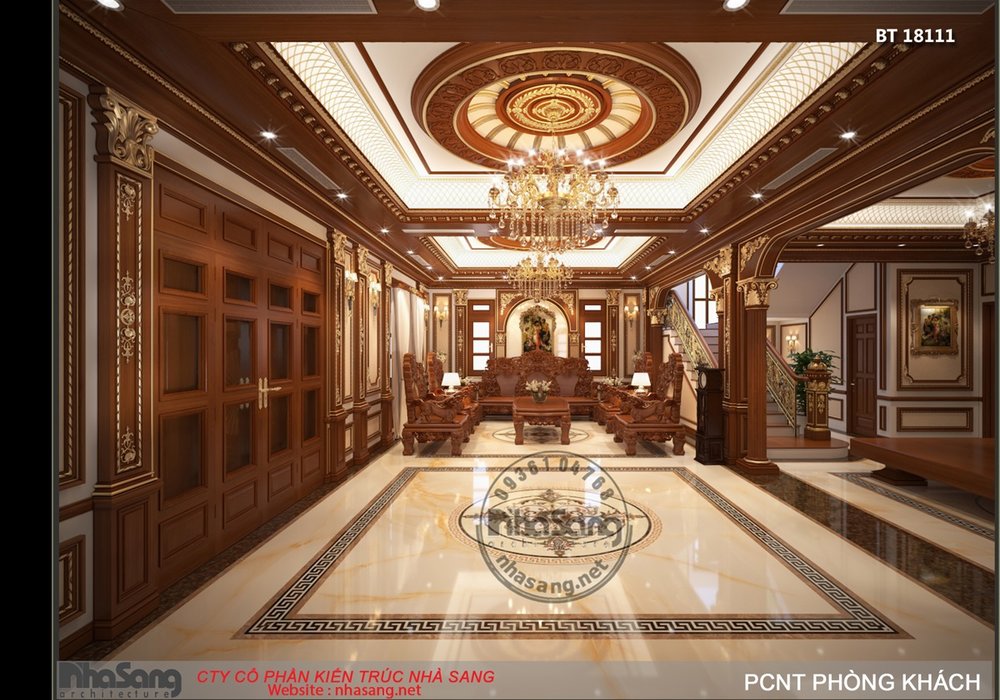 Nội thất gỗ quý của biệt thự đẹp nhất chùa Hương BT18111