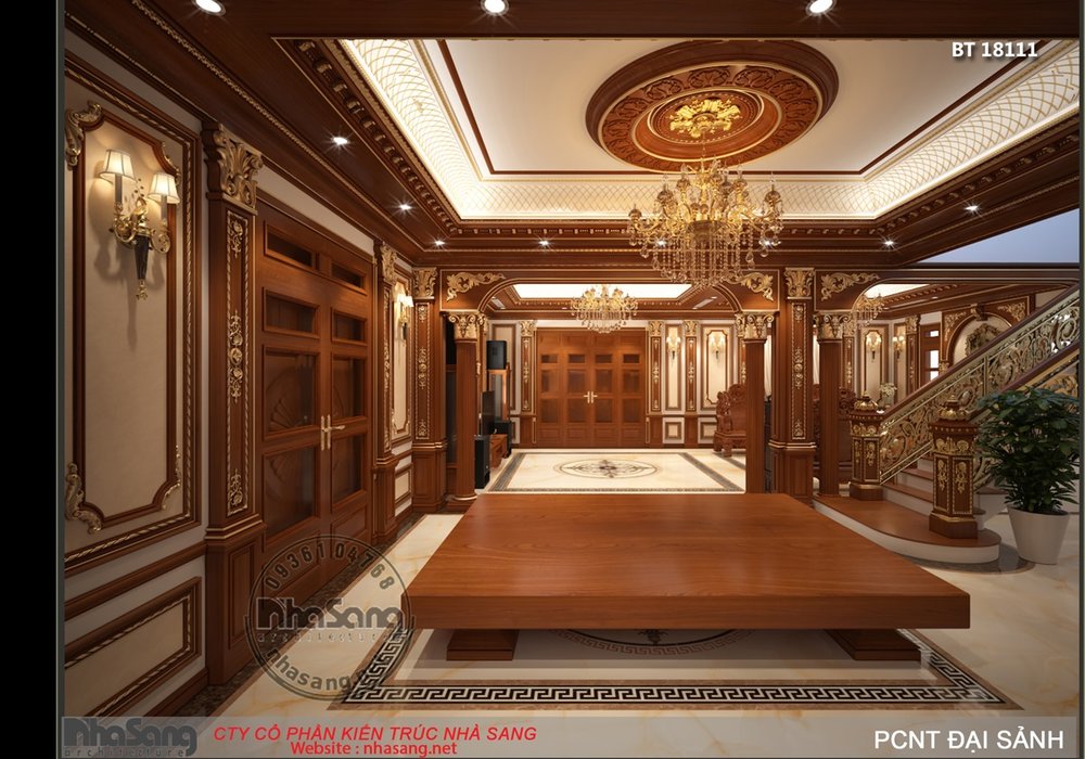 Nội thất gỗ quý của biệt thự đẹp nhất chùa Hương BT18111