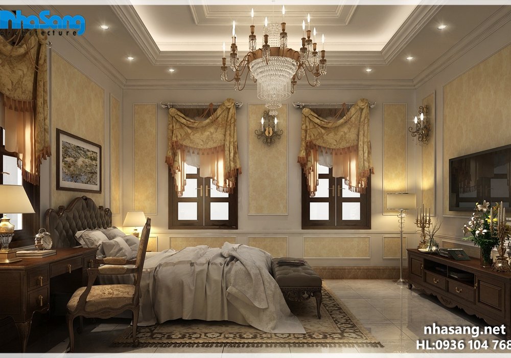 Nội thất gỗ óc chó dinh thự 1300m2 NT16026