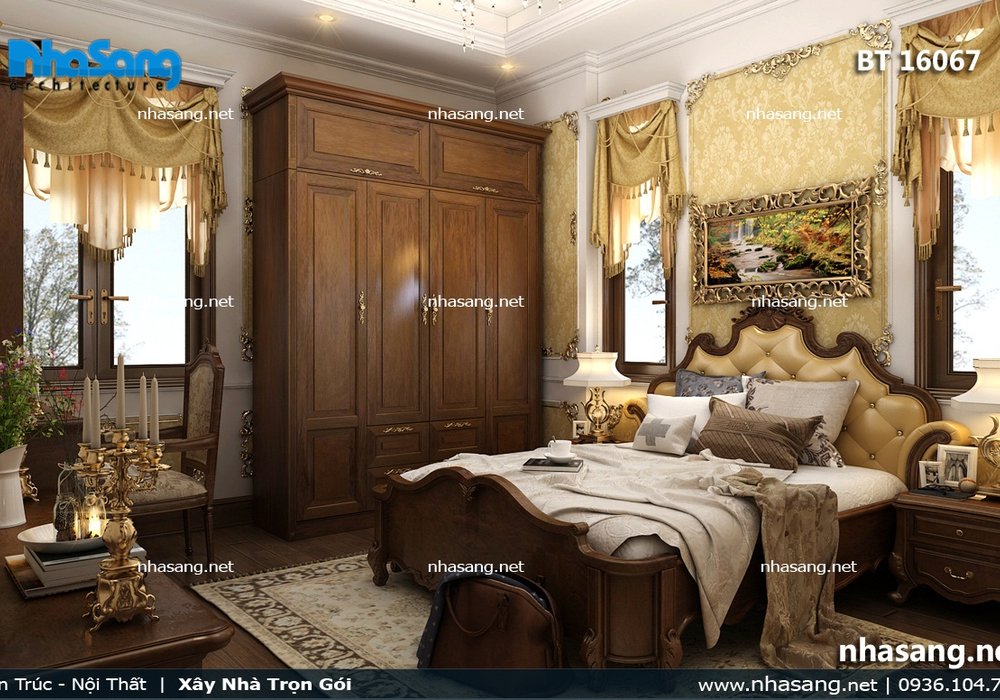 Thiết kế nội thất biệt thự gỗ tự nhiên NT16067