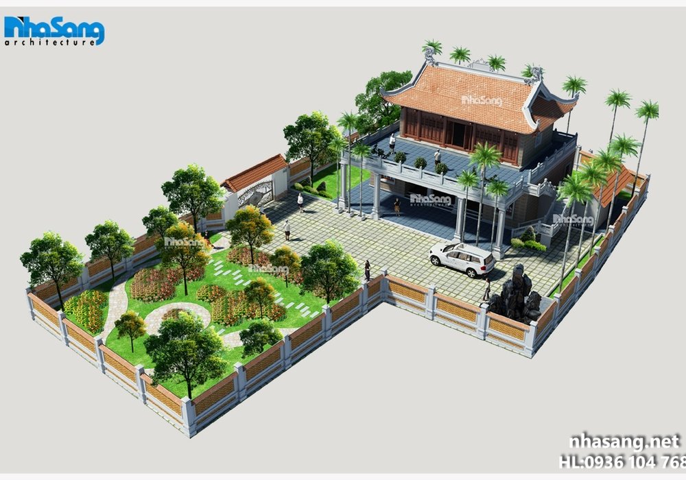 Nhà vườn truyền thống 2 tầng 15m x 10m BT16007