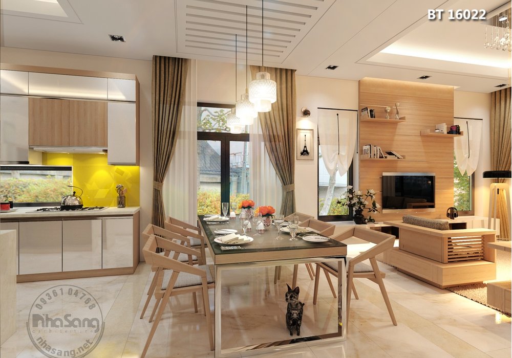 Thiết kế nội thất biệt thự hiện đại BT16022