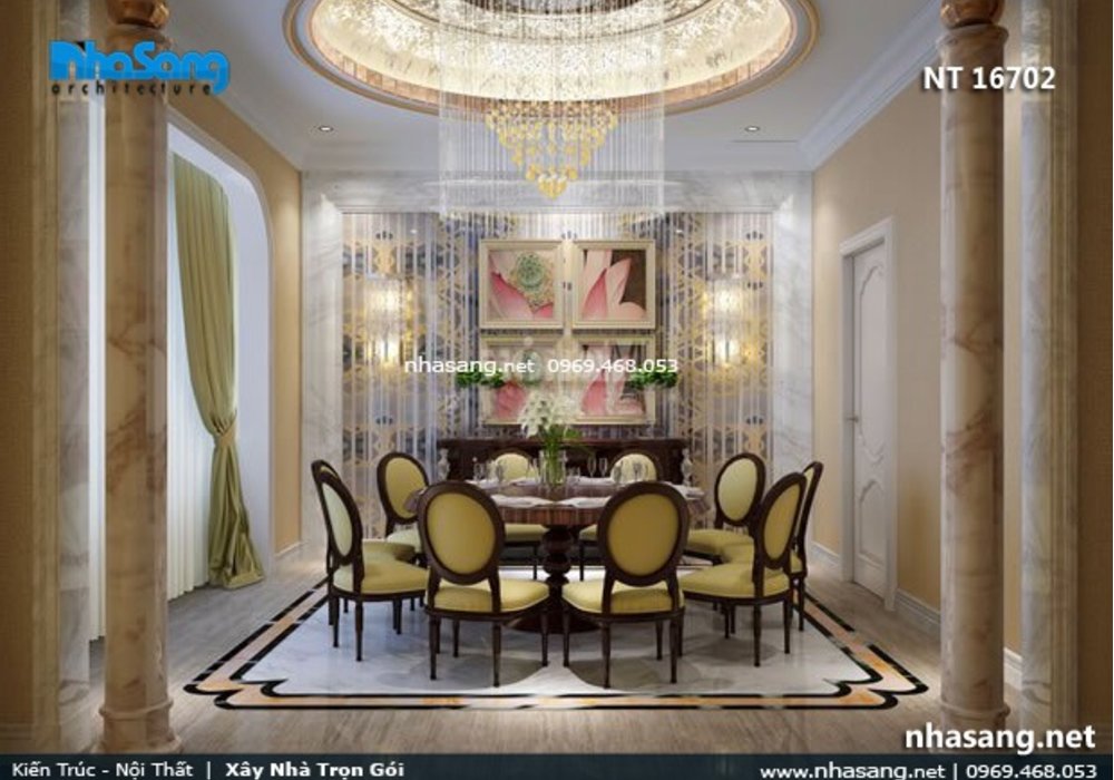 Phong cách nội thất biệt thự tân cổ điển Châu âu NT16602