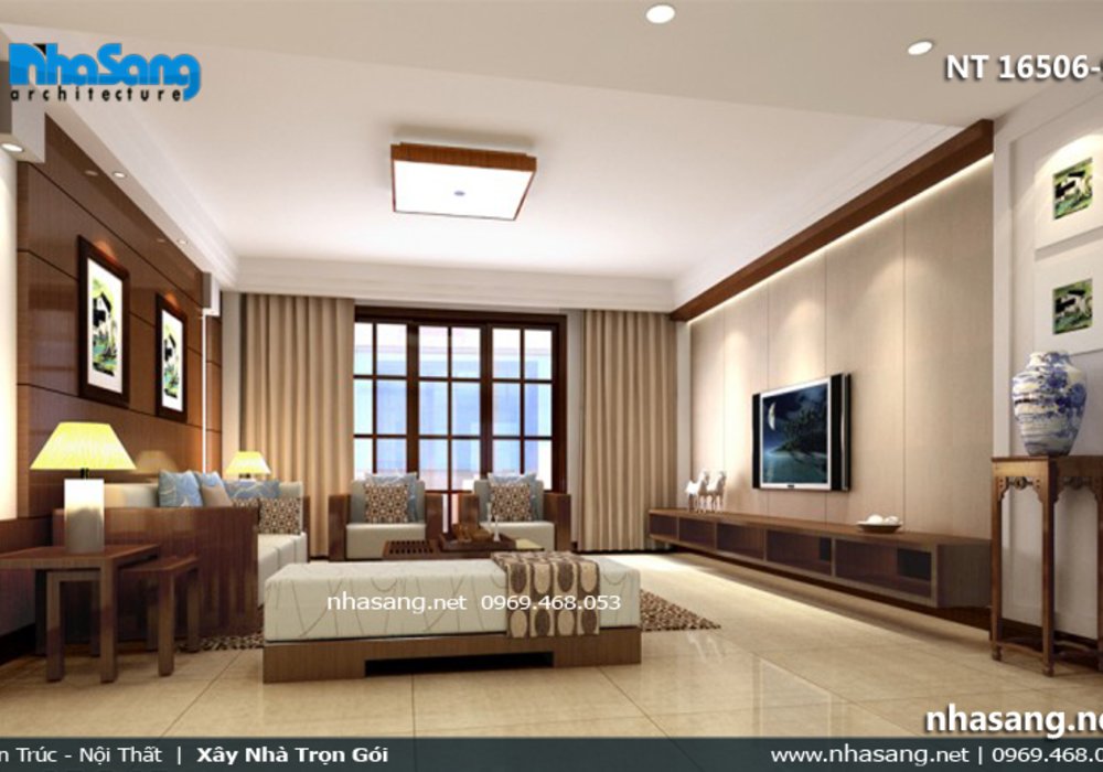 Phòng khách chung cư đẹp - BST 10 Mẫu mẫu thiết kế phòng khách chung cư hiện đại NT16506