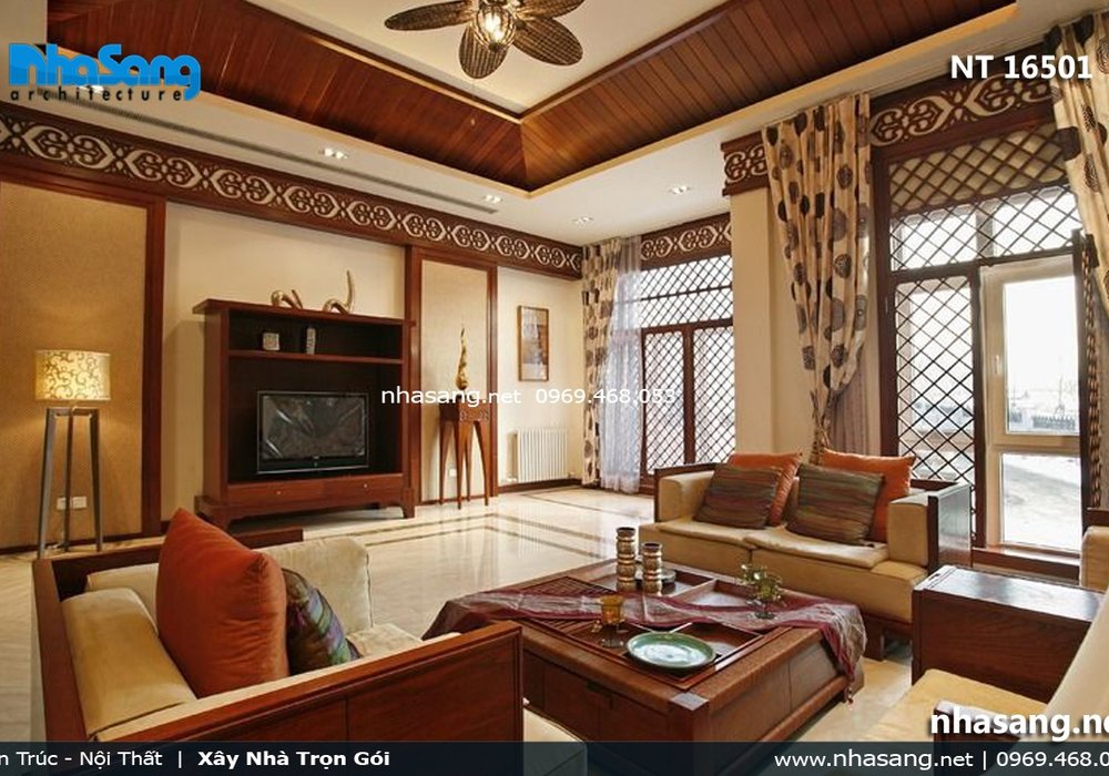 Nội thất phòng khách sofa gỗ hiện đai NT16501