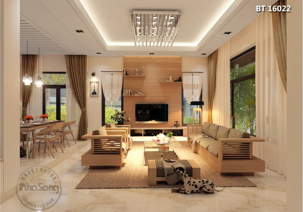 Thiết kế nội thất biệt thự hiện đại BT16022