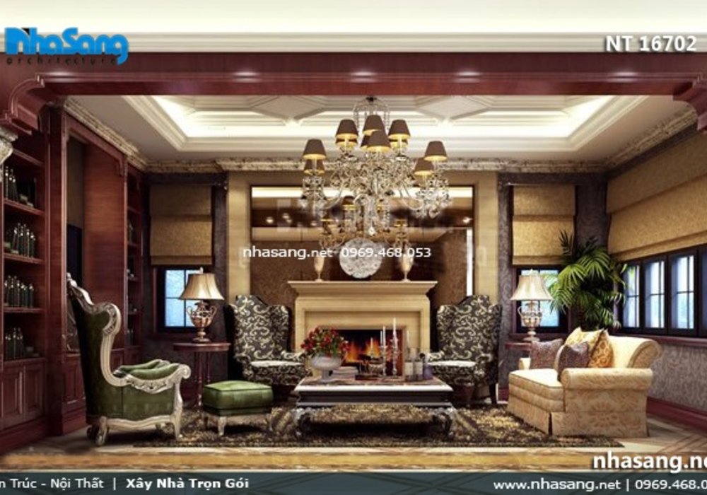 Phong cách nội thất biệt thự tân cổ điển Châu âu NT16602