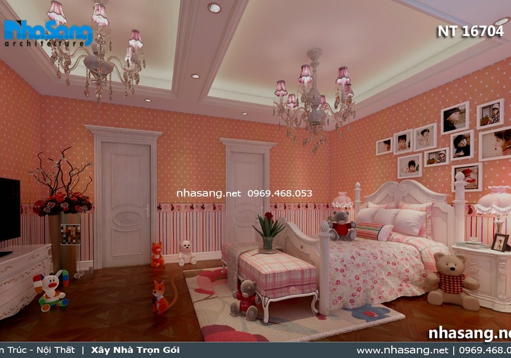 Thiết kế nội thất tân cổ điển biệt thự Quảng Ninh NT16704