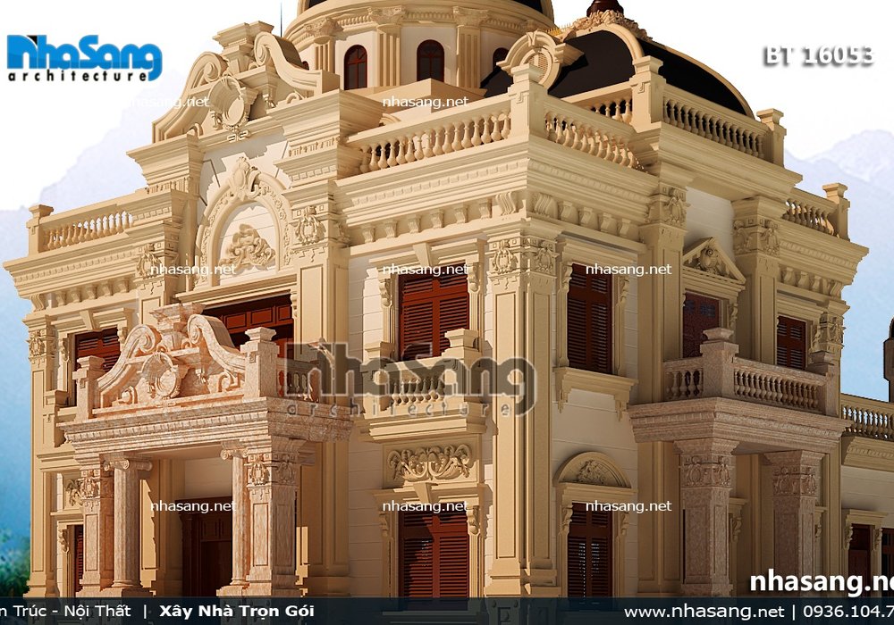 Biệt thự lâu đài kiên cố 2 tầng BT16053
