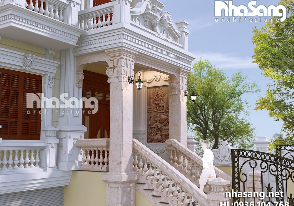 Biệt thự Pháp tân cổ điển 4 tầng BT16030