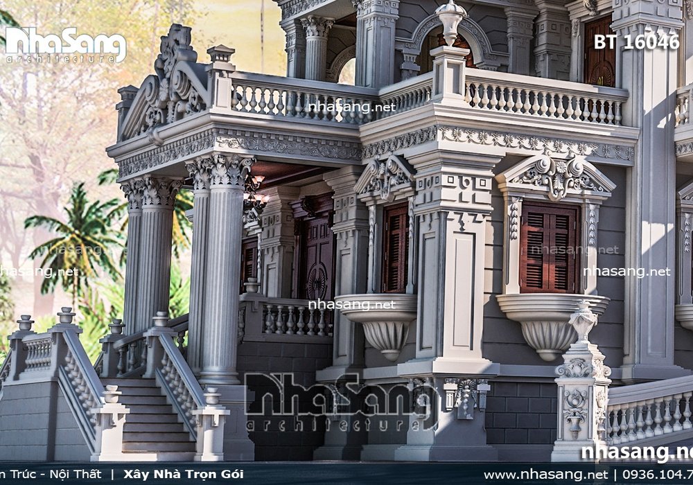 Thiết kế biệt thự siêu lâu đài BT16046 | Top 100 Lâu đài -Dinh thự đẹp nhất
