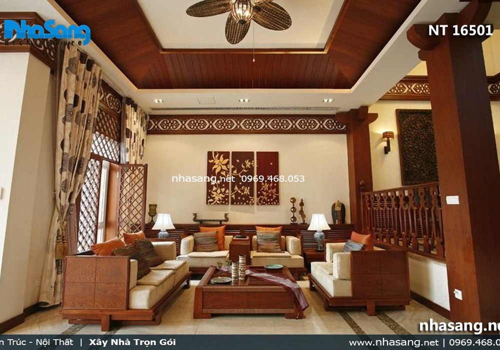 Nội thất phòng khách sofa gỗ hiện đai NT16501
