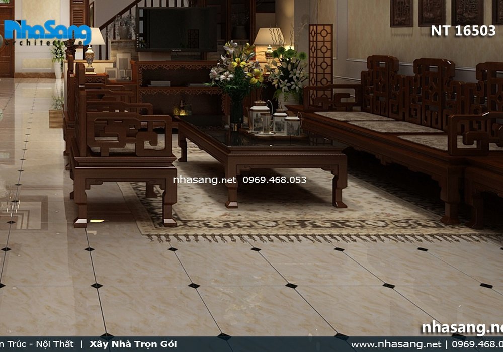 Nội thất phòng khách gỗ tự nhiên NT16503