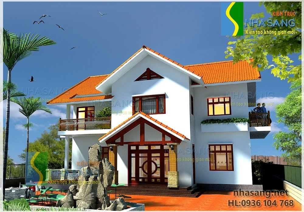 Thiết kế biệt thự 2 tầng 11m x 12m BT14076