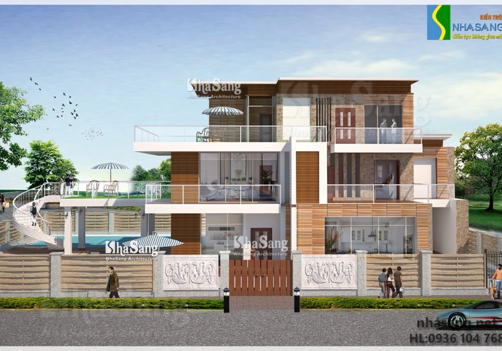 Thiết kế Biệt thự hiện đại 3 tầng BT14138 - Kiến trúc mẫu nhà đẹp
