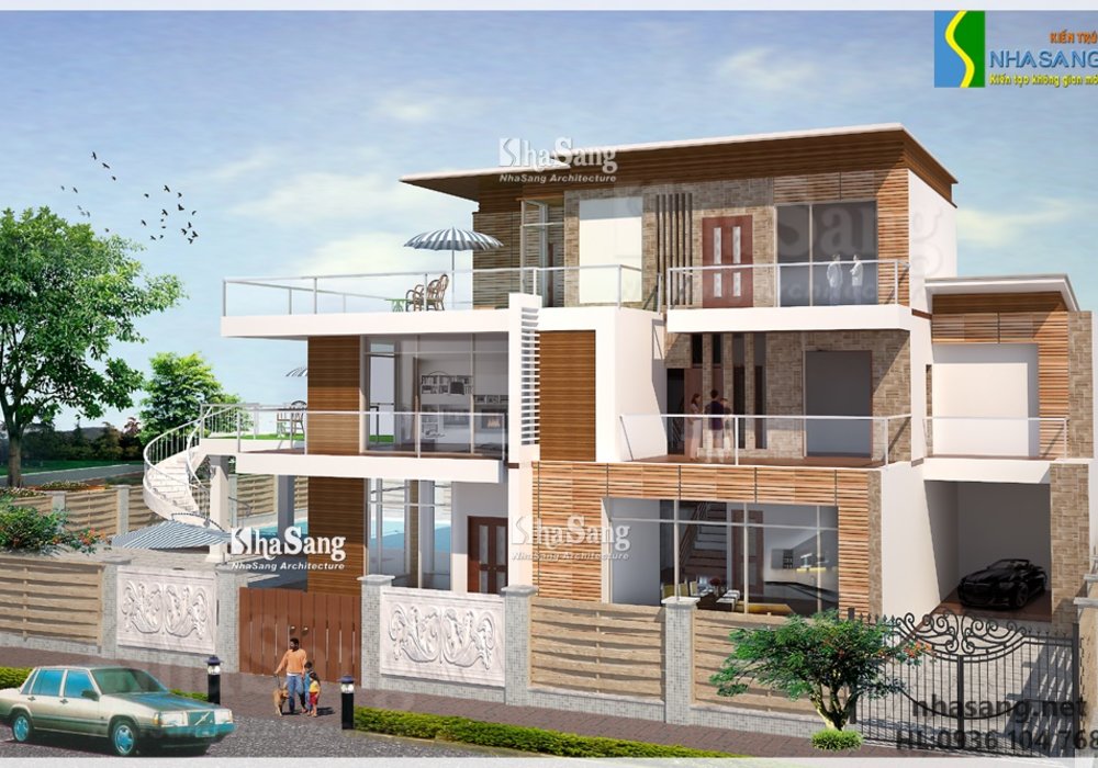 Thiết kế Biệt thự hiện đại 3 tầng BT14138 - Kiến trúc mẫu nhà đẹp