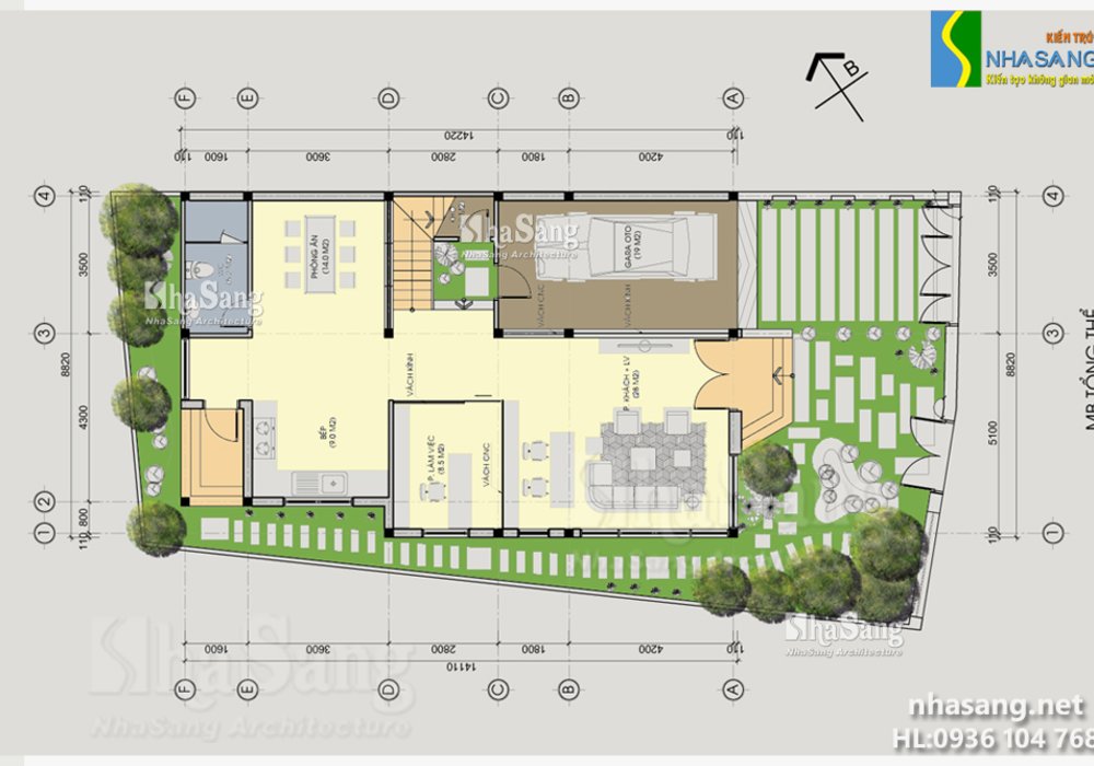 THIẾT KẾ NHÀ BIỆT THỰ HIỆN ĐẠI 3 TẦNG MẶT TIỀN 8,8M BT14148 - Kiến trúc nhà đẹp