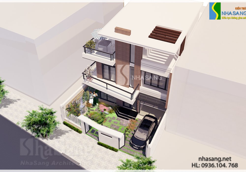 THIẾT KẾ NHÀ BIỆT THỰ HIỆN ĐẠI 3 TẦNG MẶT TIỀN 8,8M BT14148 - Kiến trúc nhà đẹp