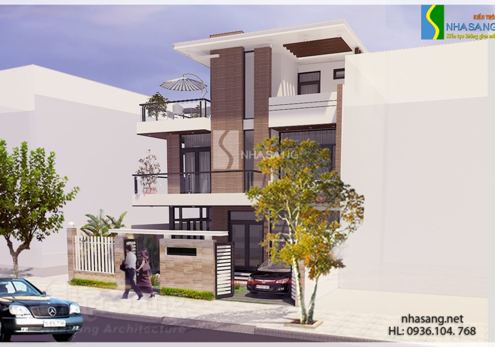 THIẾT KẾ NHÀ BIỆT THỰ HIỆN ĐẠI 3 TẦNG MẶT TIỀN 8,8M BT14148 - Kiến trúc nhà đẹp