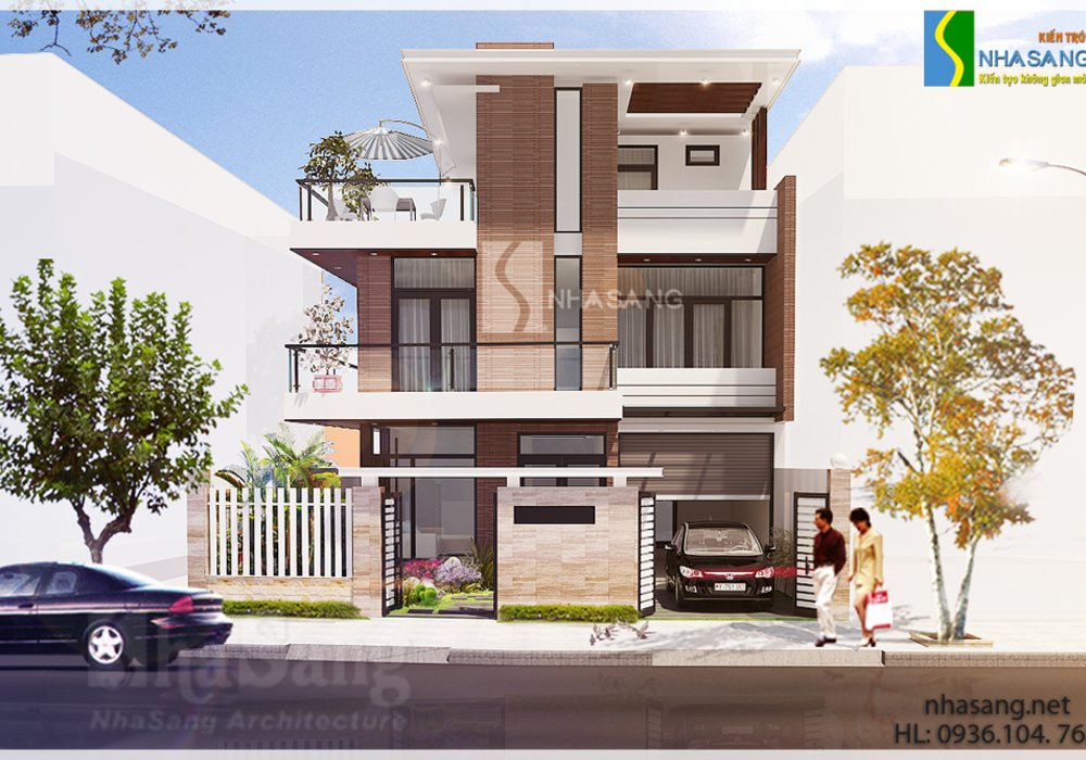 THIẾT KẾ NHÀ BIỆT THỰ HIỆN ĐẠI 3 TẦNG MẶT TIỀN 8,8M BT14148 - Kiến trúc nhà đẹp