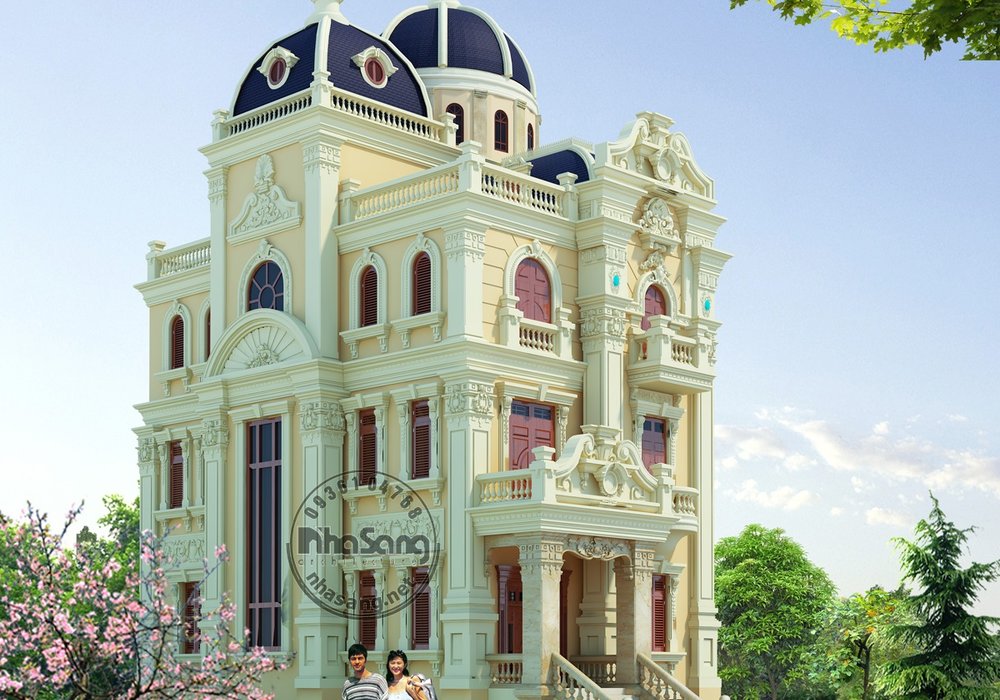 Thiết kế lâu đài 5 tầng kiểu Pháp BT15133