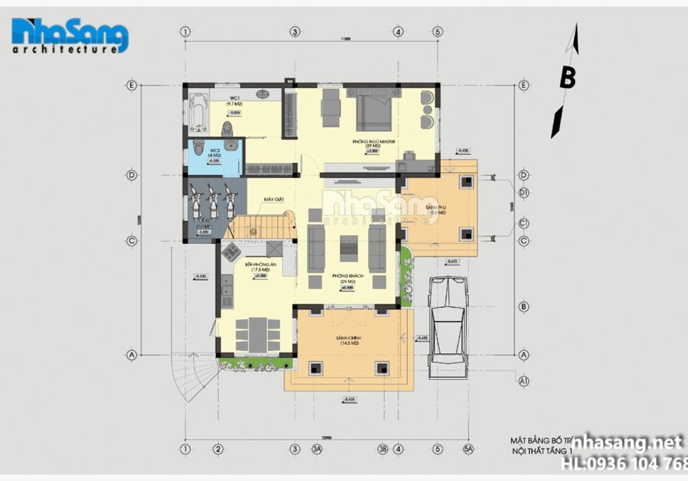 Biệt thự nhà vườn 2 tầng mặt tiền 11m5 x 12m3 BT14187 kiến trúc tân cổ điển