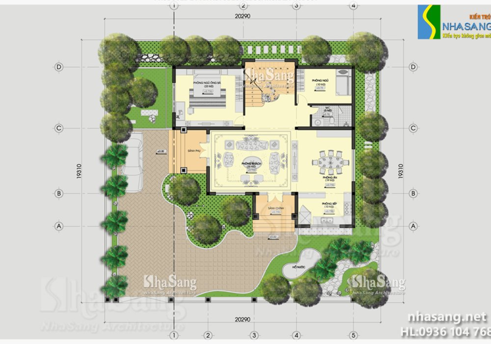 Thiết kế nhà Biệt thự kiểu Pháp 3 tầng  BT14151 - mẫu nhà đẹp