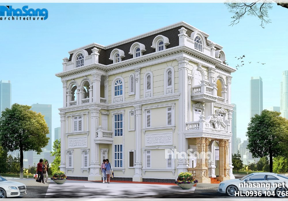 Biệt thự Pháp 3 tầng mặt tiền 9m kiên cố BT16023