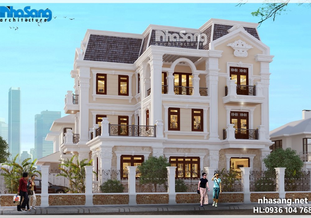 Biệt thự Pháp 3 tầng view tối đa ra 2 mặt đường tiếp xúc BT16027