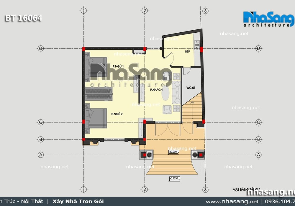 Biệt thự 2 tầng kiểu Pháp cổ điển sang trọng BT16064