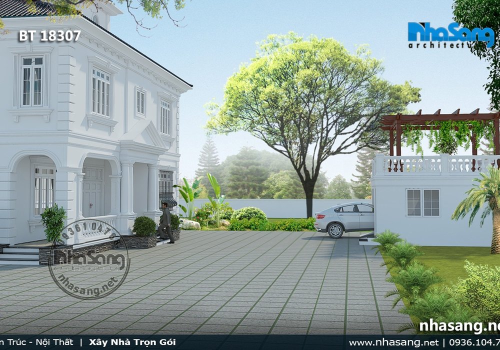 Mẫu biệt thự Châu Âu 2 tầng tinh tế tại Hòa Bình BT18307